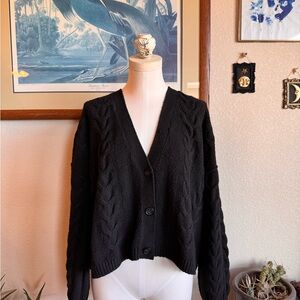 Wild Fable Black Cable Knit Cardigan